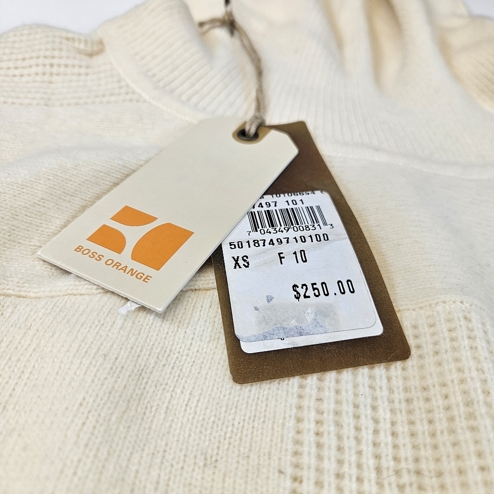 Boss Orange by Hugo Boss Womens Hoodie Knit Sweater NWT XS Beige Retail $250 - Picture 2 of 10